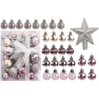Sleigh All Day Silver & Ice Blue Christmas Ornament Collection – 30-Piece Holiday Tree Décor Set