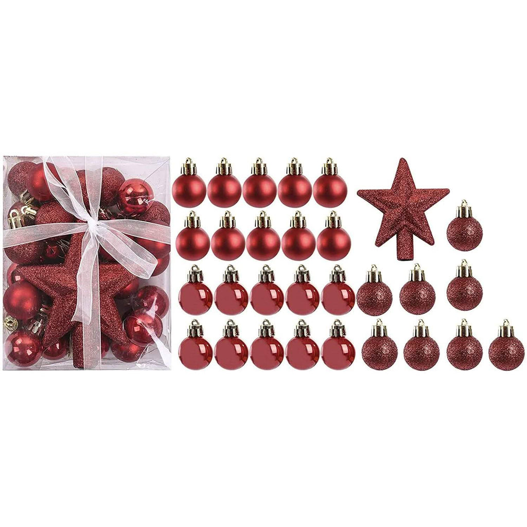 Sleigh All Day Silver & Ice Blue Christmas Ornament Collection – 30-Piece Holiday Tree Décor Set