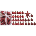 Sleigh All Day Silver & Ice Blue Christmas Ornament Collection – 30-Piece Holiday Tree Décor Set