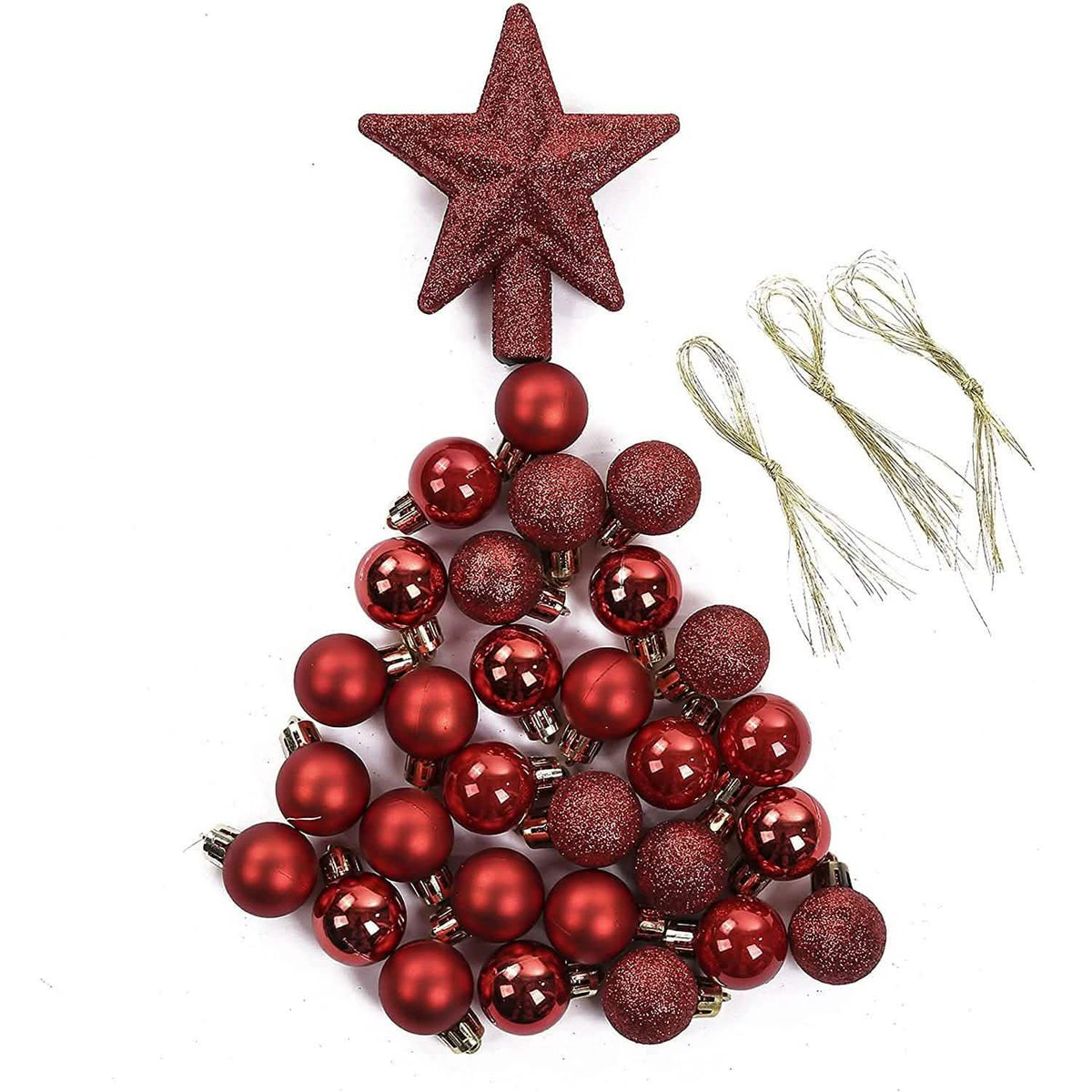 Sleigh All Day Silver & Ice Blue Christmas Ornament Collection – 30-Piece Holiday Tree Décor Set