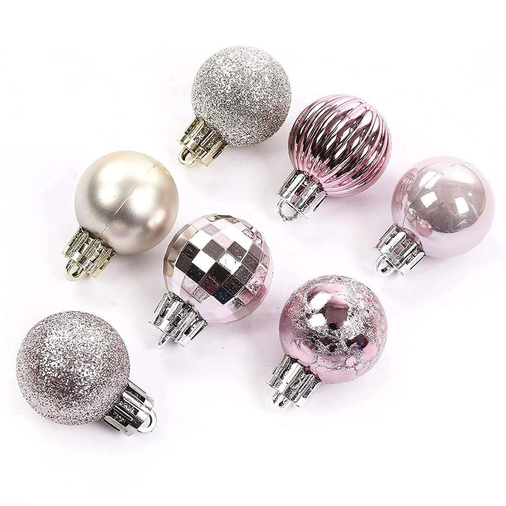 Sleigh All Day Silver & Ice Blue Christmas Ornament Collection – 30-Piece Holiday Tree Décor Set