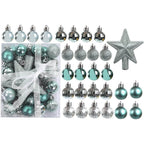 Sleigh All Day Silver & Ice Blue Christmas Ornament Collection – 30-Piece Holiday Tree Décor Set