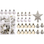 Sleigh All Day Silver & Ice Blue Christmas Ornament Collection – 30-Piece Holiday Tree Décor Set