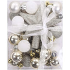 Sleigh All Day Silver & Ice Blue Christmas Ornament Collection – 30-Piece Holiday Tree Décor Set