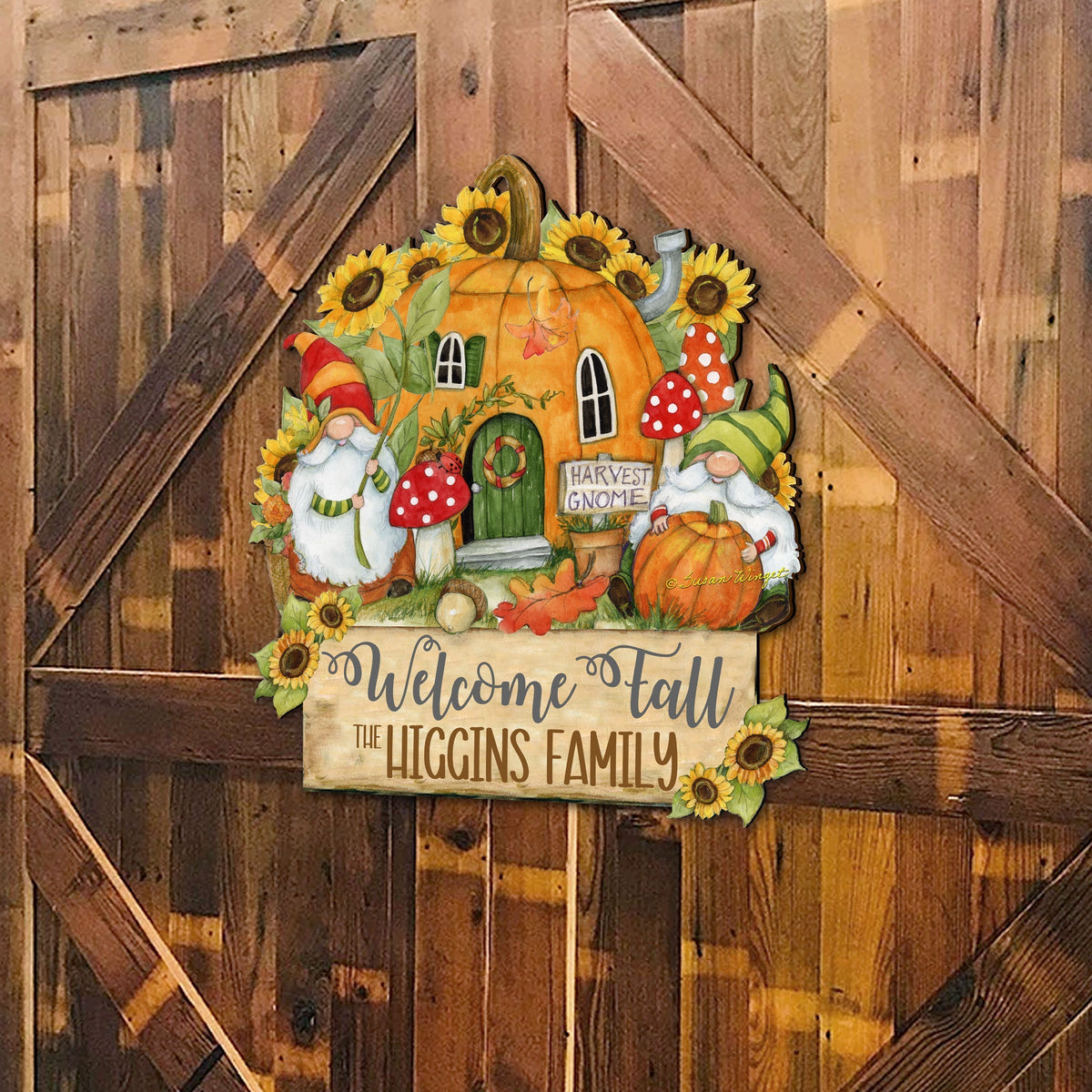 Personalized Welcome Fall Family Sign – Autumn Door & Porch Décor
