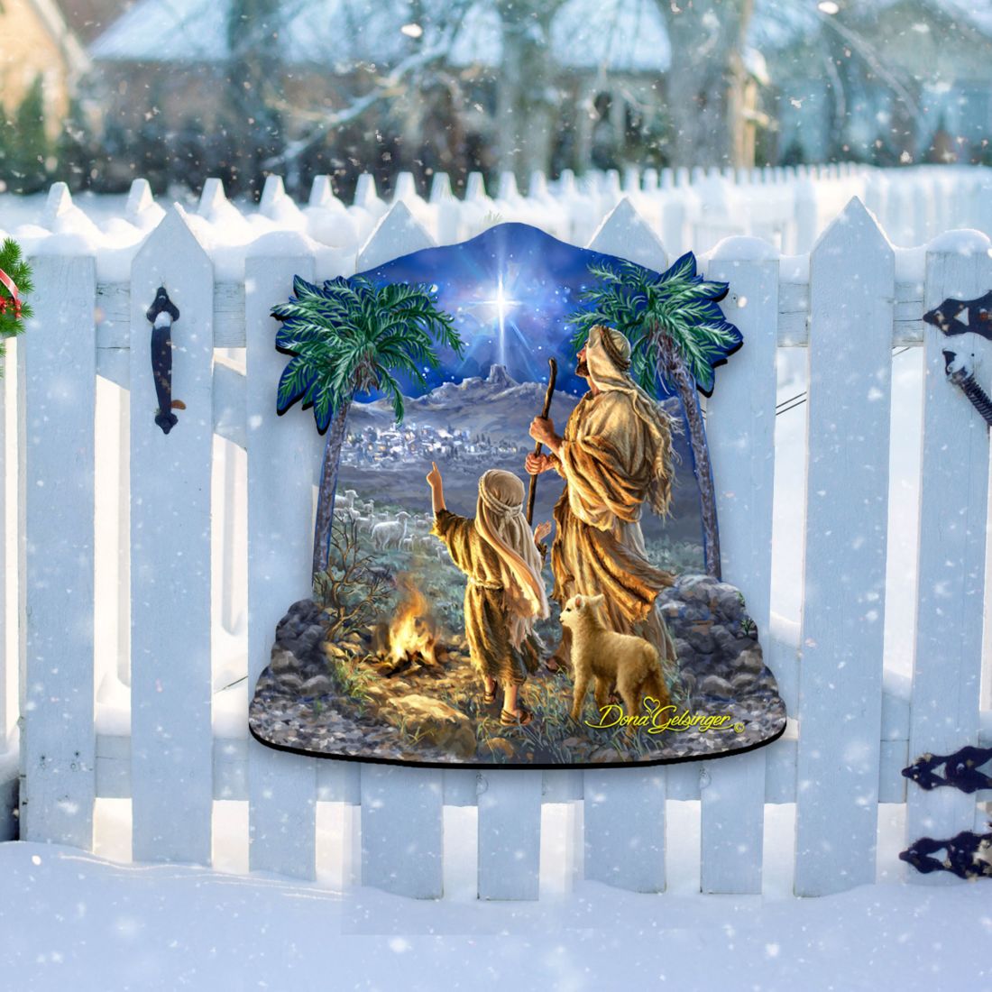 Shepherds Keeping Watch Nativity Christmas Door & Wall Decor