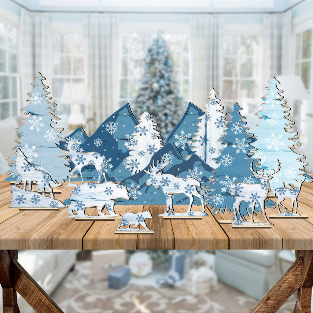 Winter Forest Christmas Village Set of 15 by G. DeBrekht