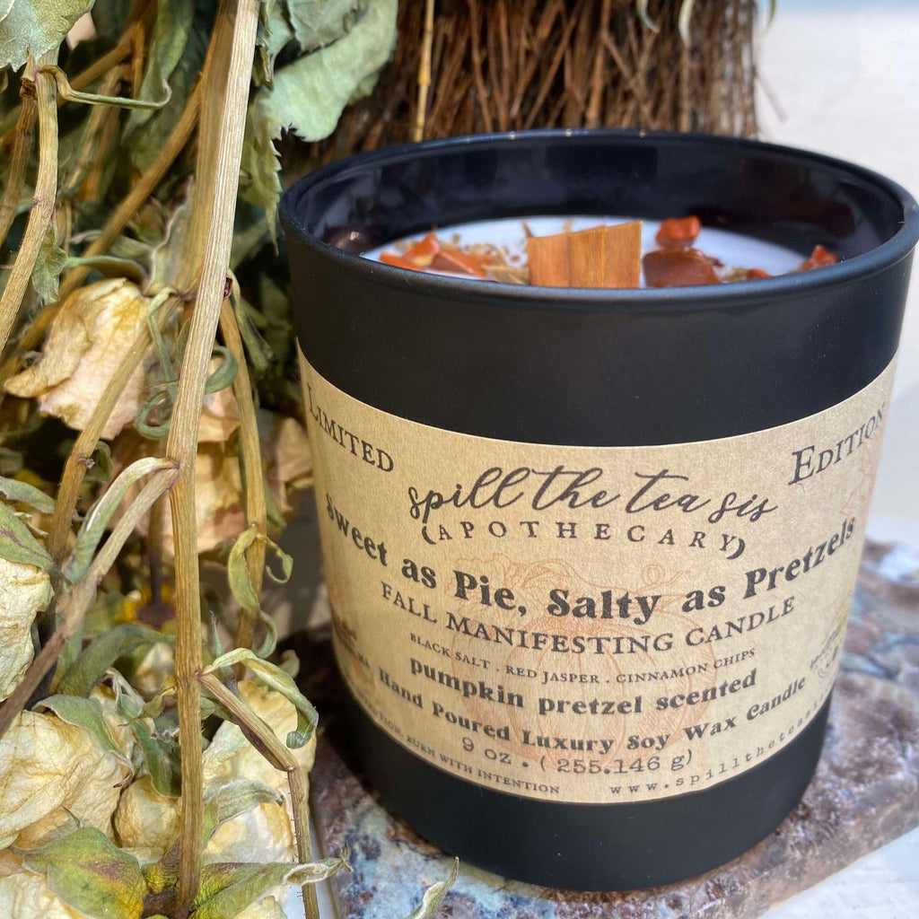 Sweet as Pie, Salty as Pretzels Intention Candle | Pumpkin Butter & Marshmallow Fall Candle