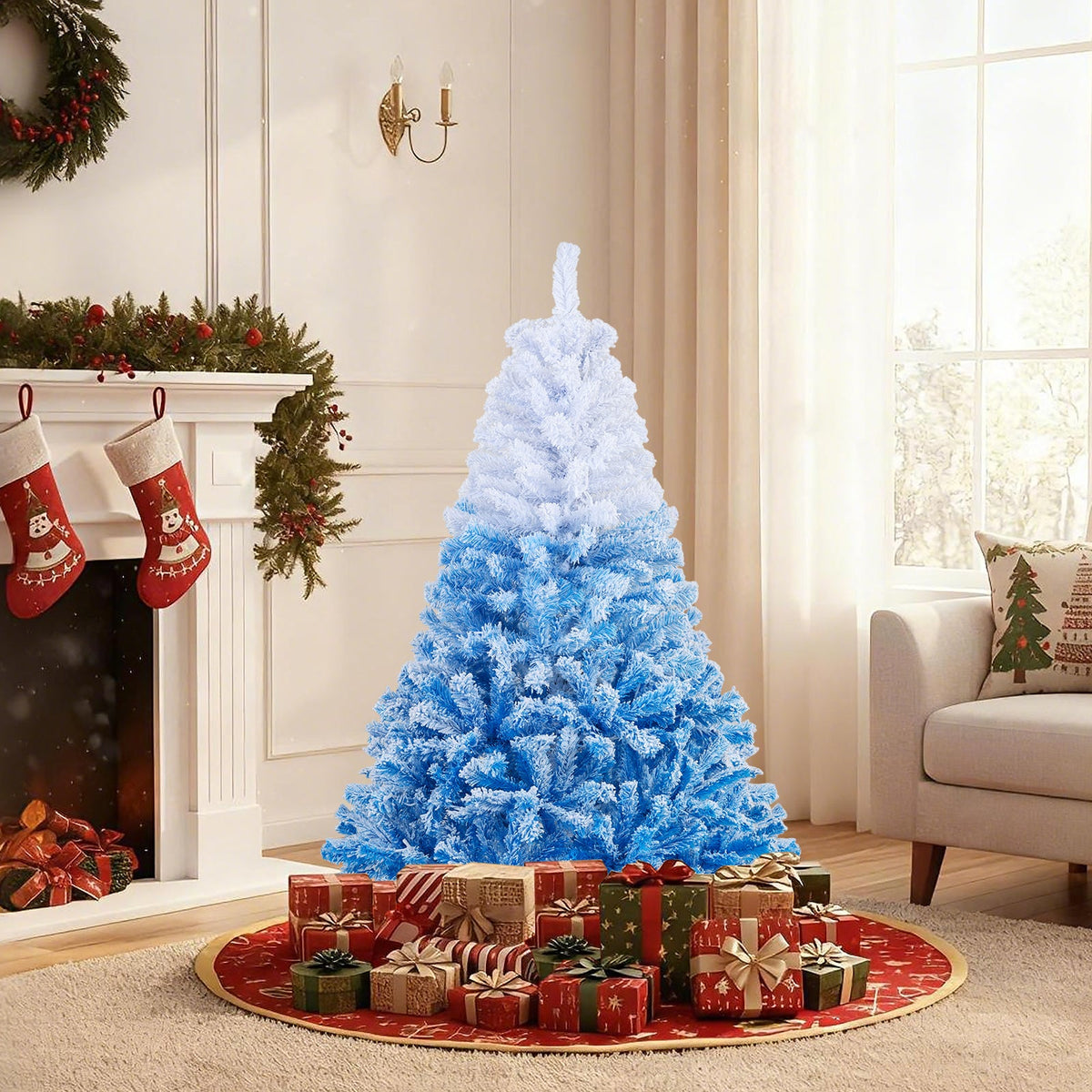 Winter Frost Pre-Lit Gradient Christmas Tree – Warm White LED Lights