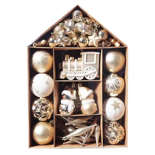 70-Piece Shatterproof Christmas Tree Ornament Set