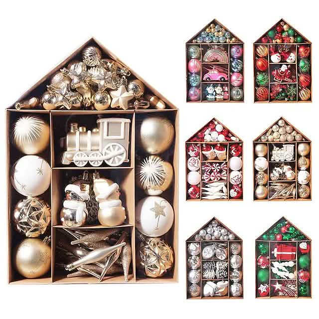 70-Piece Shatterproof Christmas Tree Ornament Set