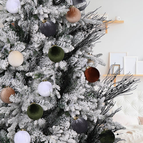 12-Piece Luxe Velvet Christmas Ornament Set – 3.15" Shatterproof Balls