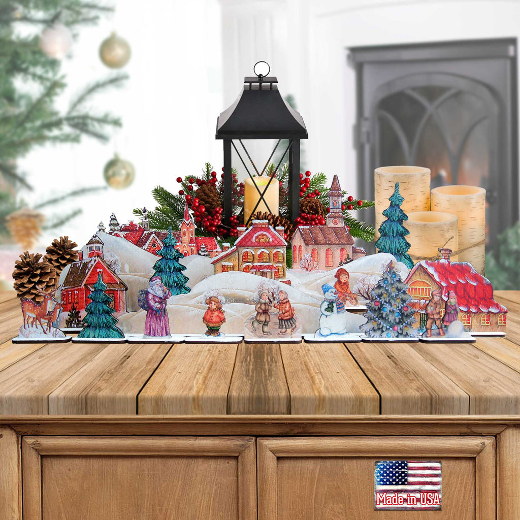 Old World Christmas Village 19-Piece Handcrafted Decorative Set