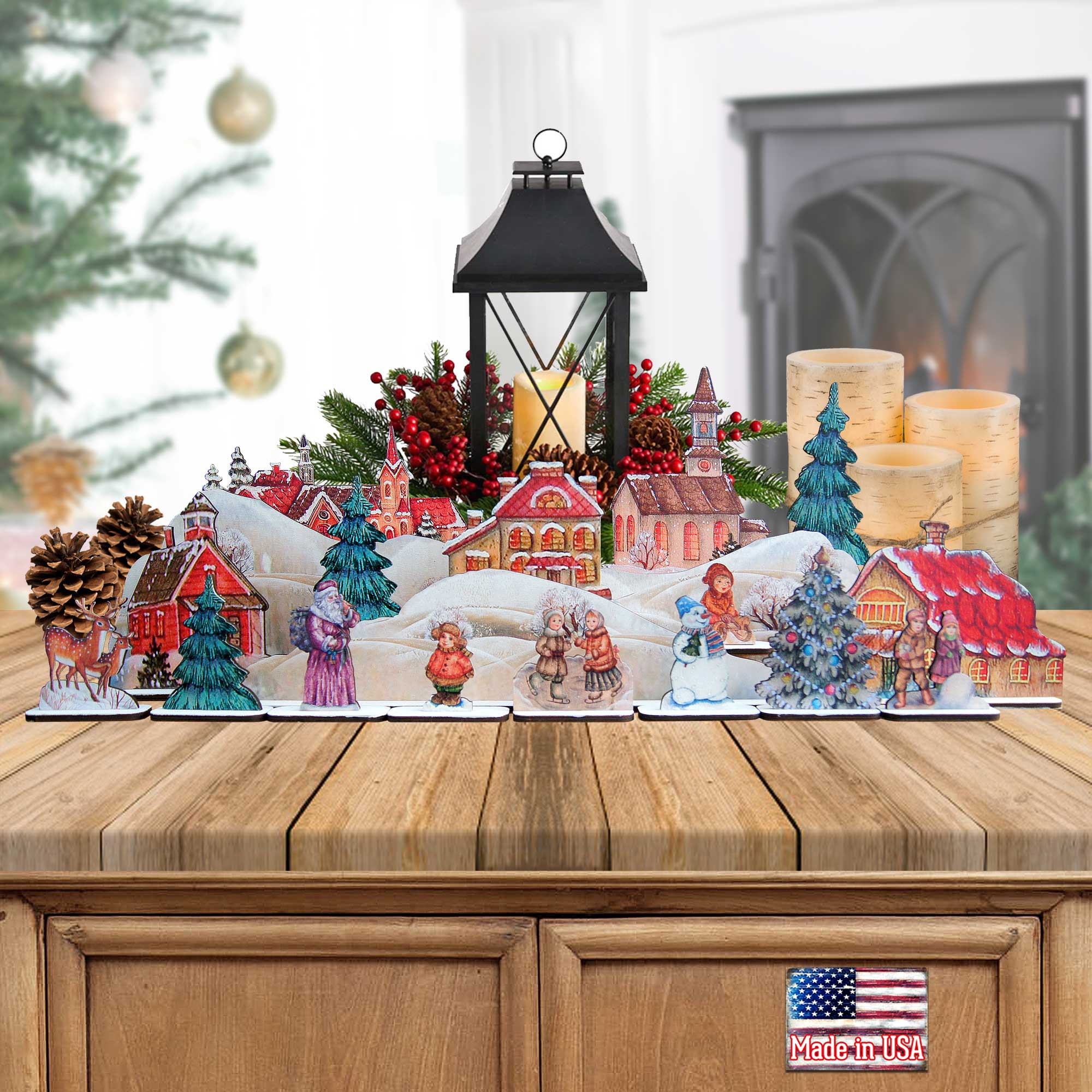 Old World Christmas Village 19-Piece Handcrafted Decorative Set