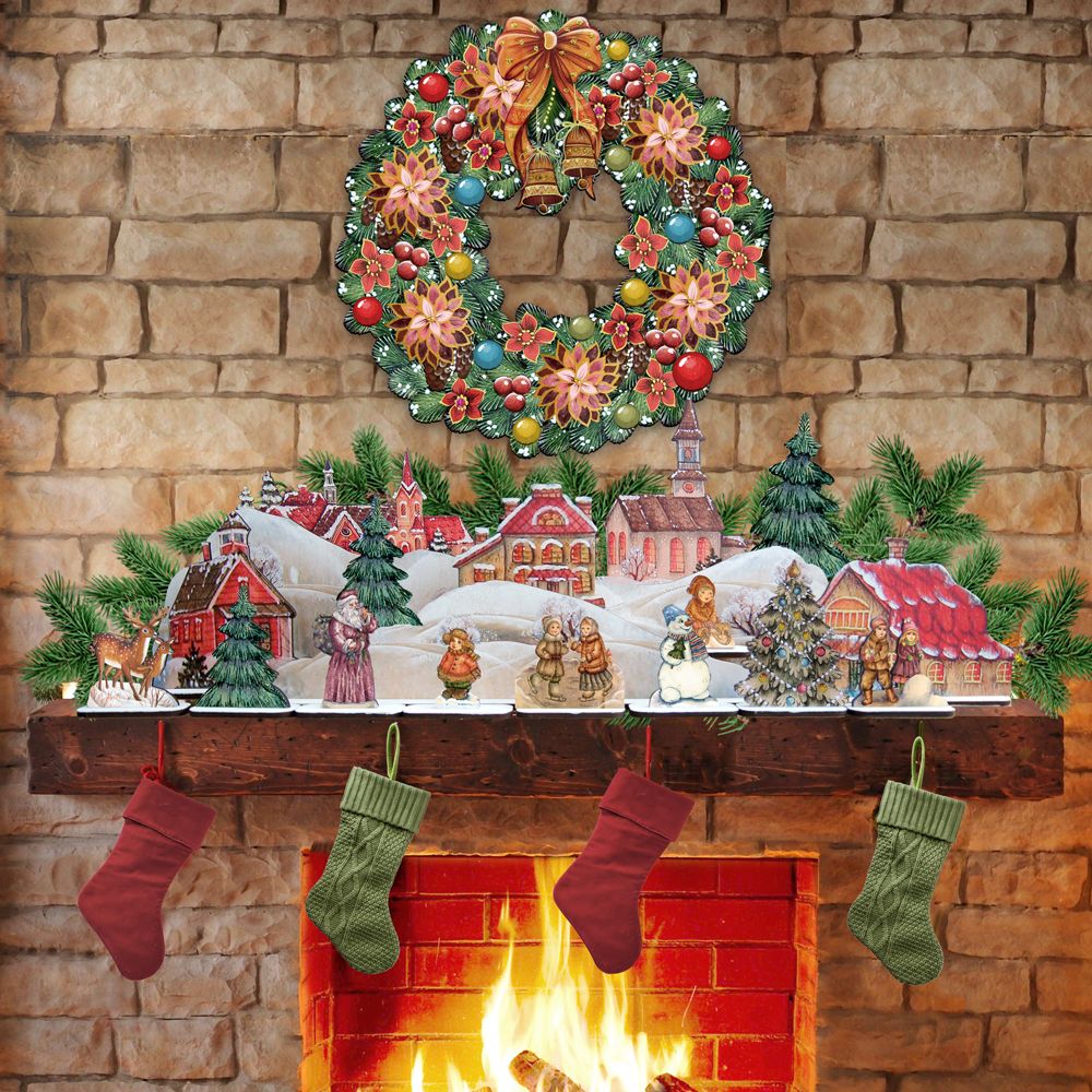 Old World Christmas Village 19-Piece Handcrafted Decorative Set