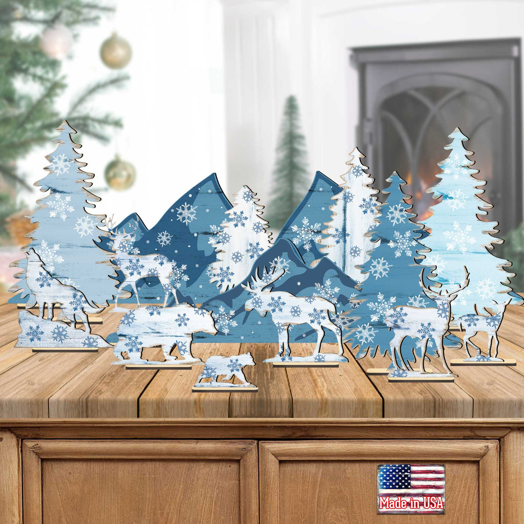 Winter Forest Christmas Village Set of 15 by G. DeBrekht