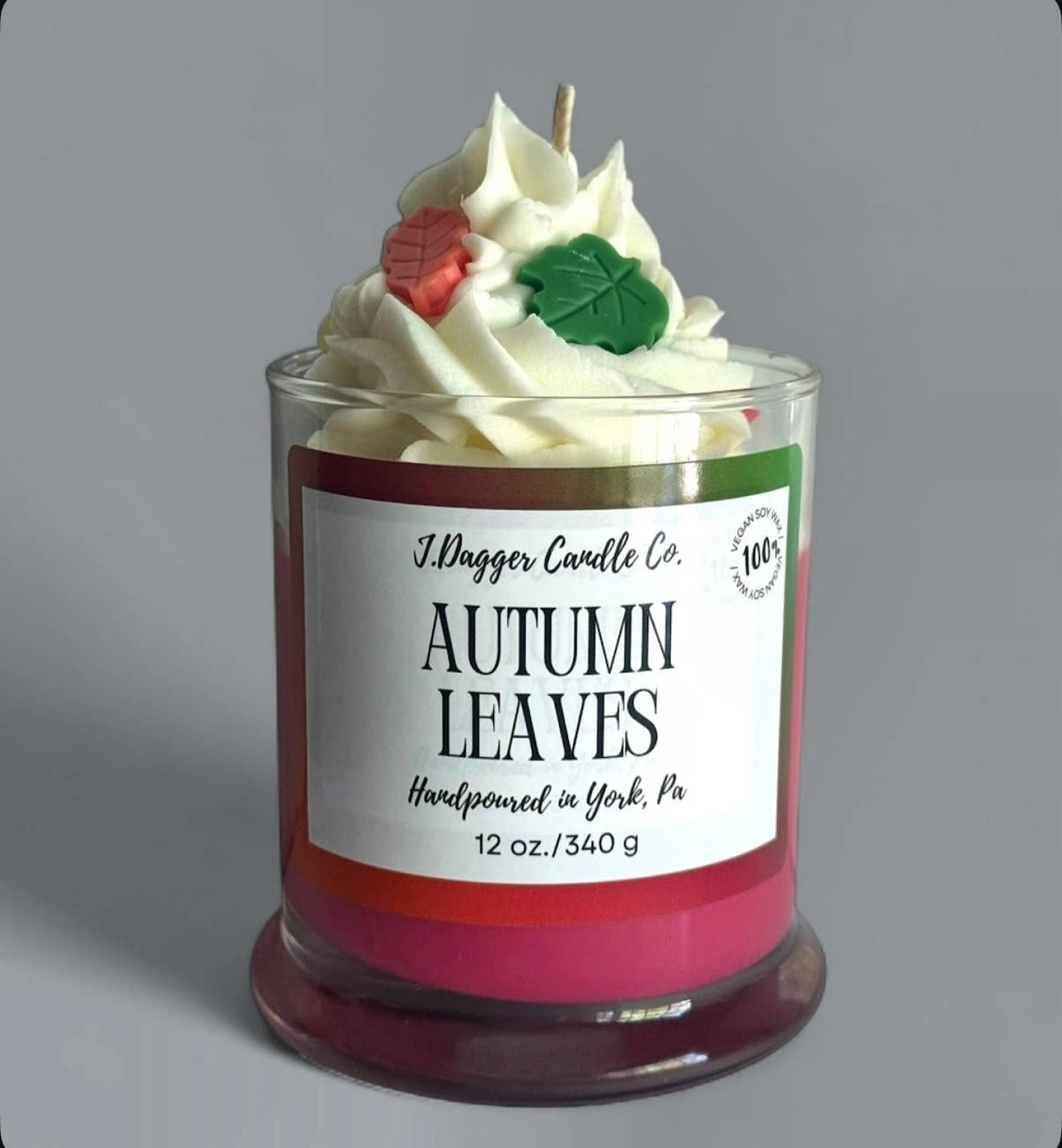 Autumn Leaves Luxury Scented Soy Dessert Candle – 12 oz.
