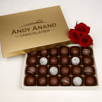 Andy Anand Champagne, Rum, Irish Cream & Kahlua Belgian Chocolate Truffles – 24 Piece Gift Box
