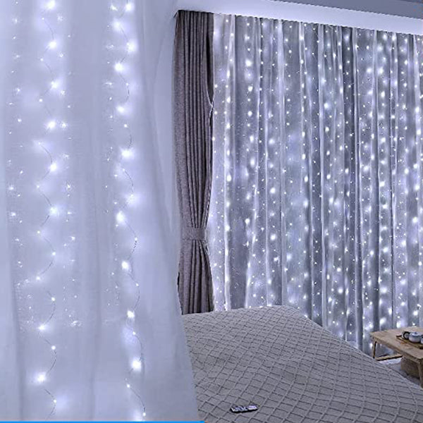 Starlight 200 LED Twinkle Curtain Lights – White