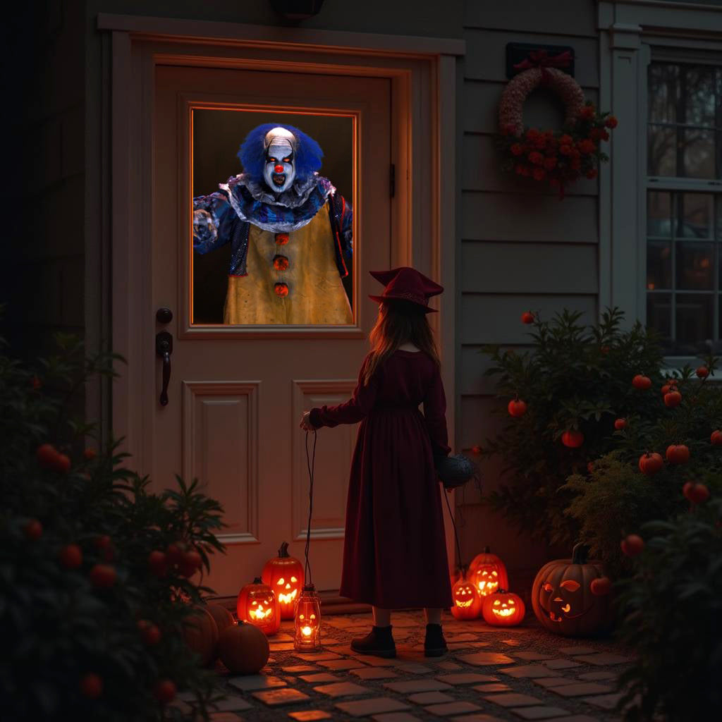 AtmosFX® Creepy Clowns Halloween Digital Decoration USB