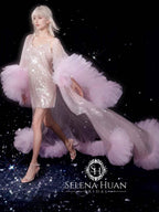 Blushing Stardust Sequin Tulle Luxury Robe Set