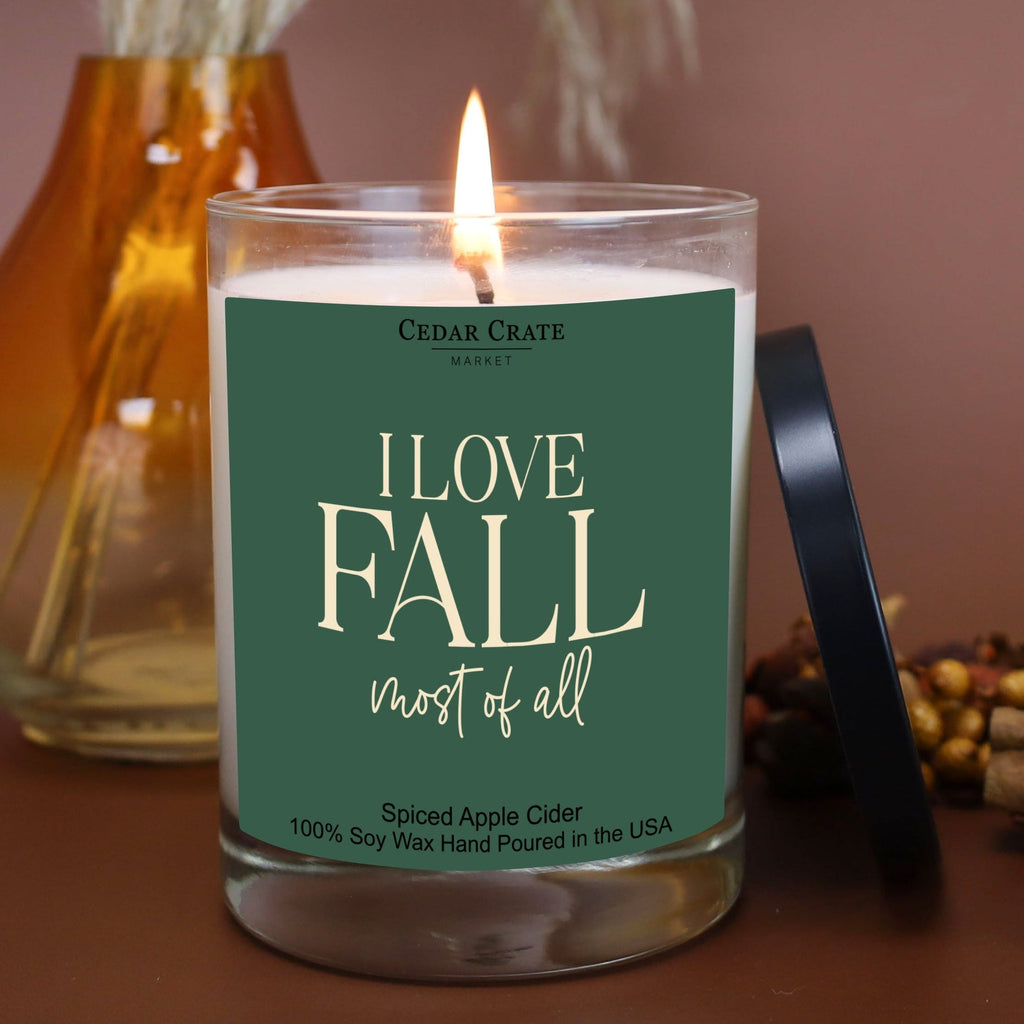 I Love Fall Most of All – Spiced Apple Cider Soy Candle | 13.5 oz