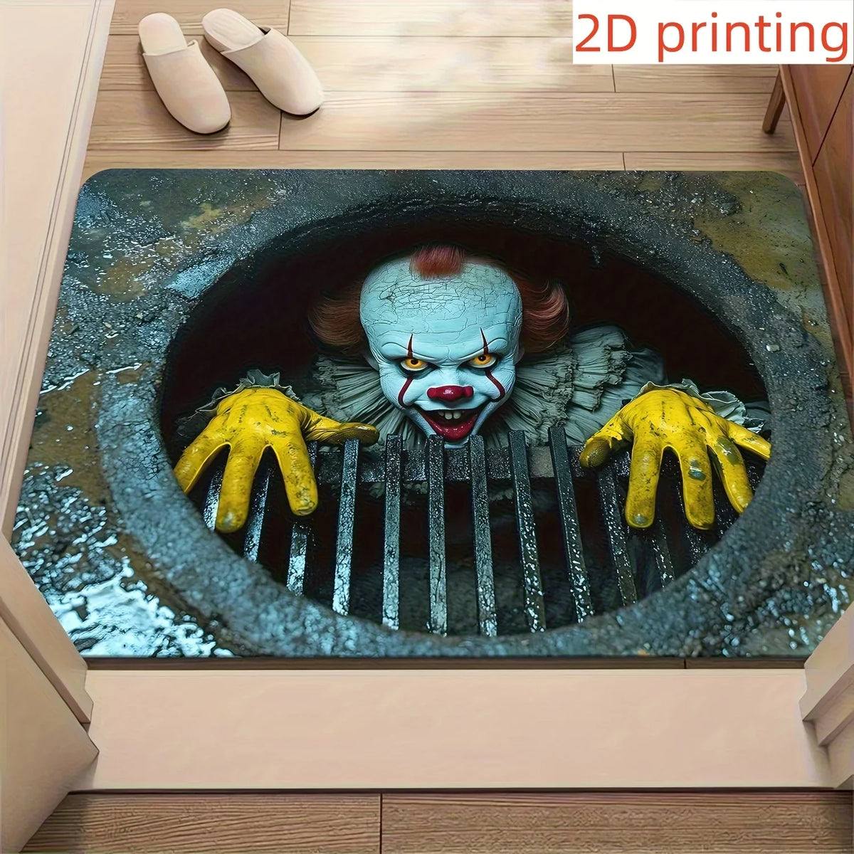 Creepy Clown 3D Halloween Doormat & Area Rug