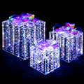 3-Piece Pre-Lit Iridescent Christmas Gift Box Set with 156 LED Lights