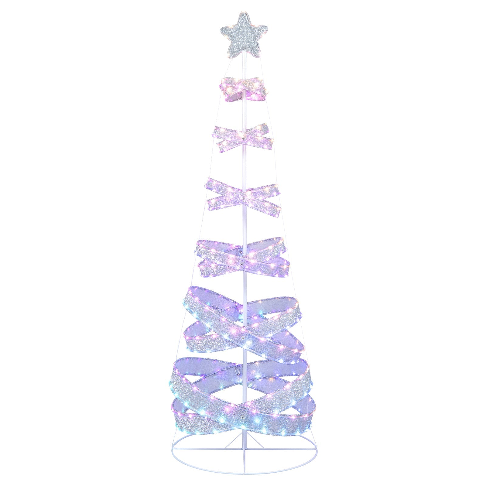 Sleigh All Day 7-Foot Lighted Spiral Christmas Tree