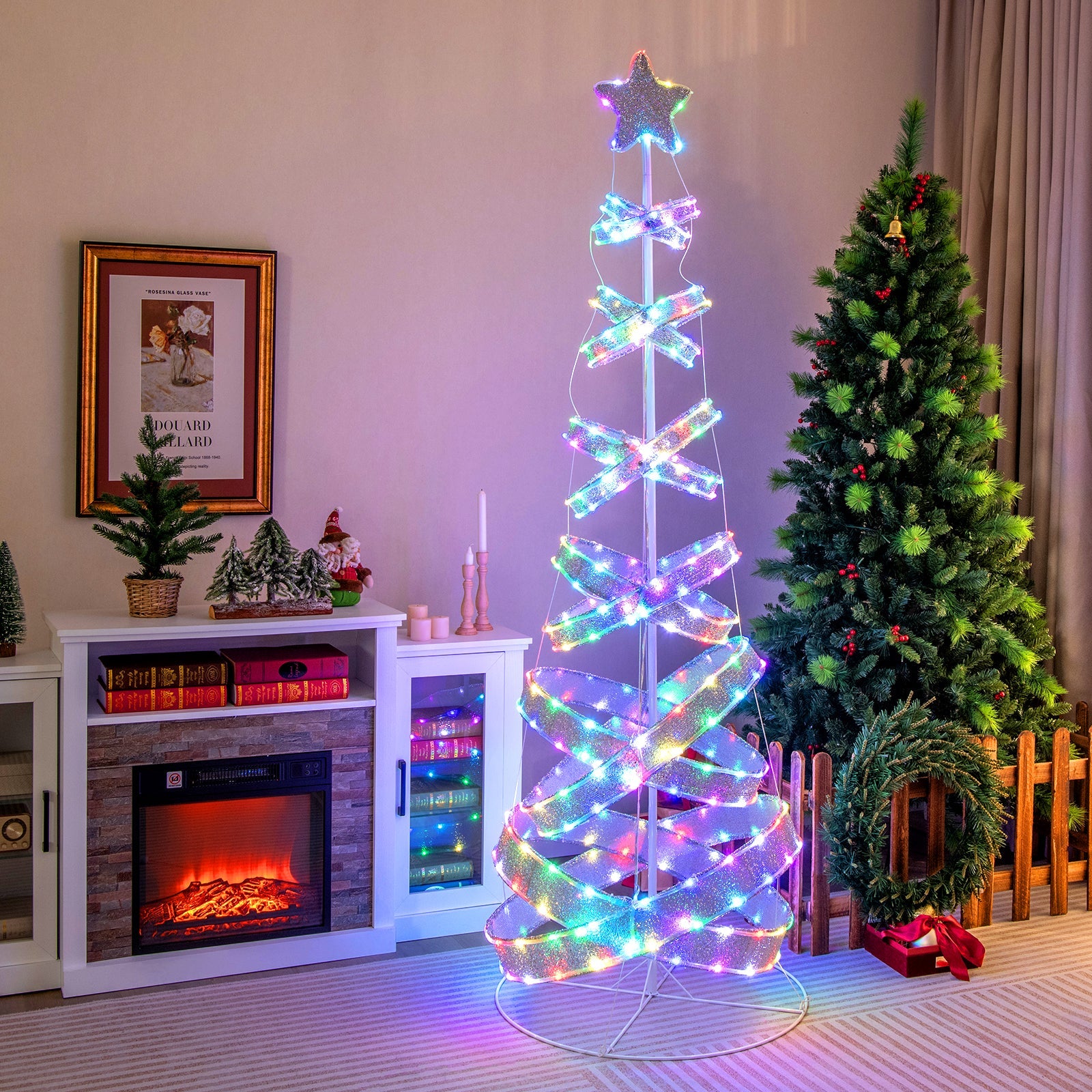 7-Ft Pre-Lit Spiral Christmas Tree with 341 LED Lights