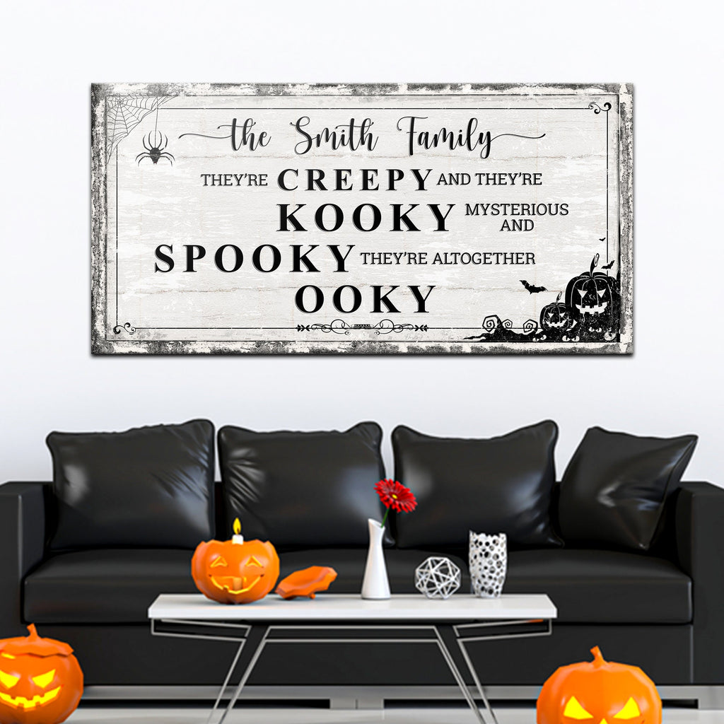 Personalized Family Halloween Sign | Premium Halloween Canvas Wall Decor