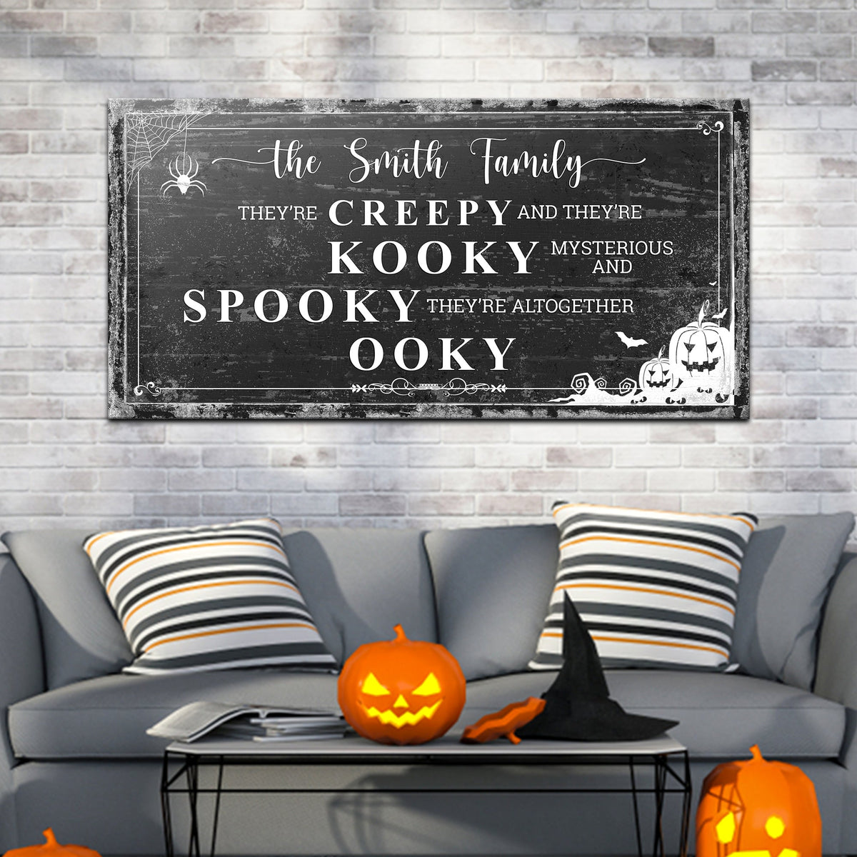 Personalized Family Halloween Sign | Premium Halloween Canvas Wall Decor