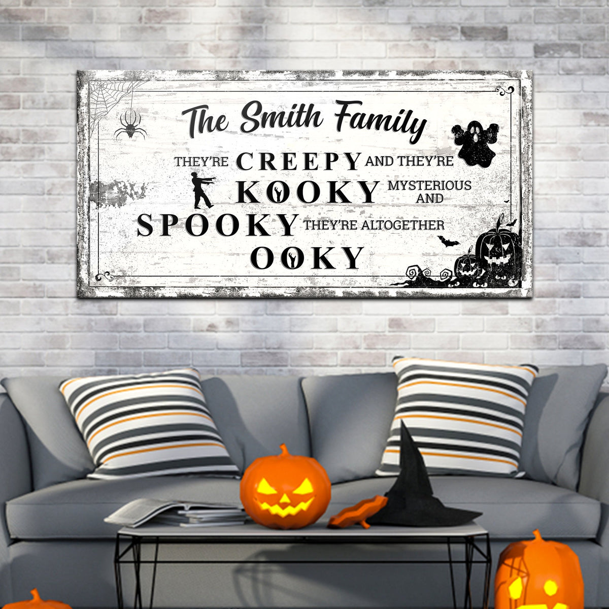 Personalized Family Halloween Sign | Premium Halloween Canvas Wall Decor