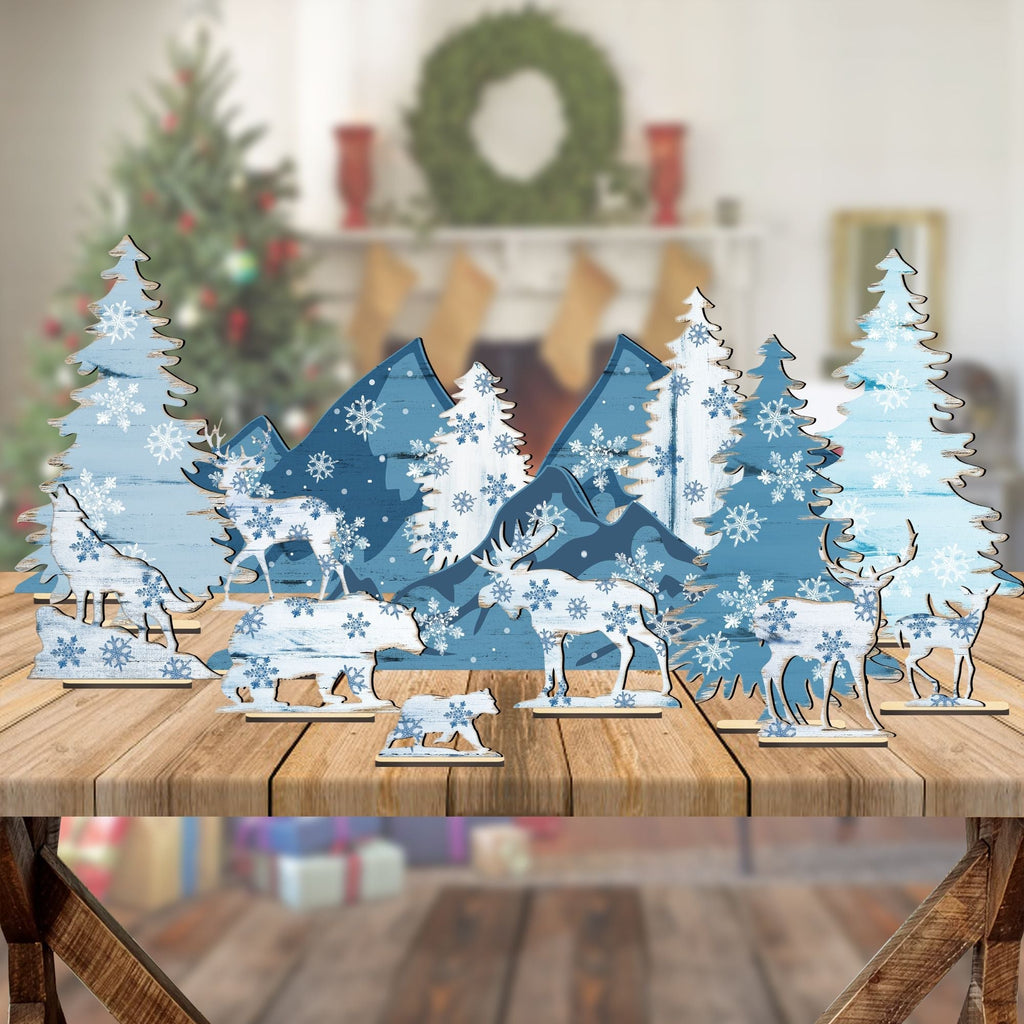 Winter Forest Christmas Village Set of 15 by G. DeBrekht