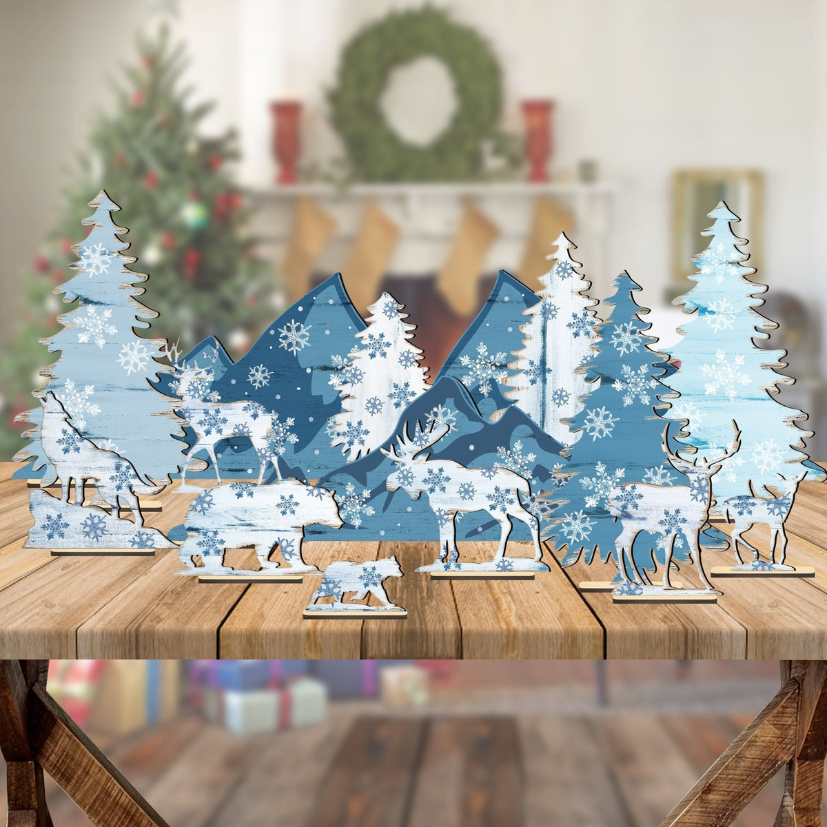 Winter Forest Christmas Village Set of 15 by G. DeBrekht