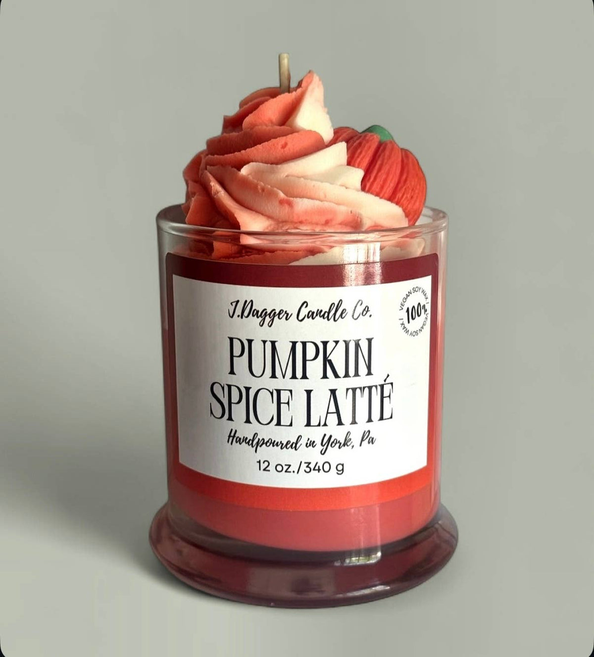 Pumpkin Spice Latte Luxury Scented Soy Dessert Candle – 12 oz.