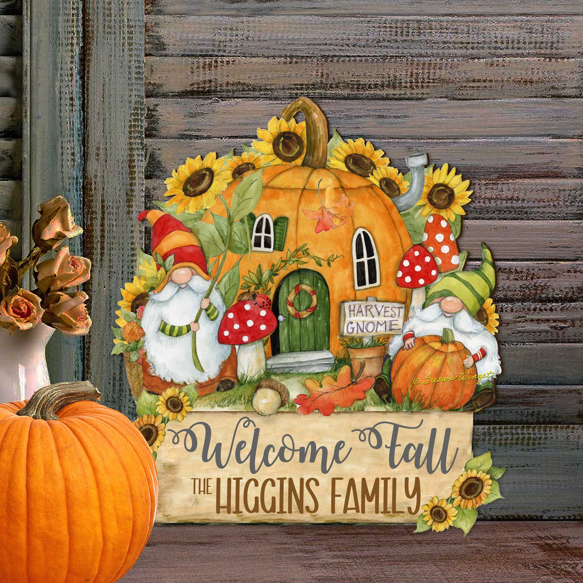 Personalized Welcome Fall Family Sign – Autumn Door & Porch Décor