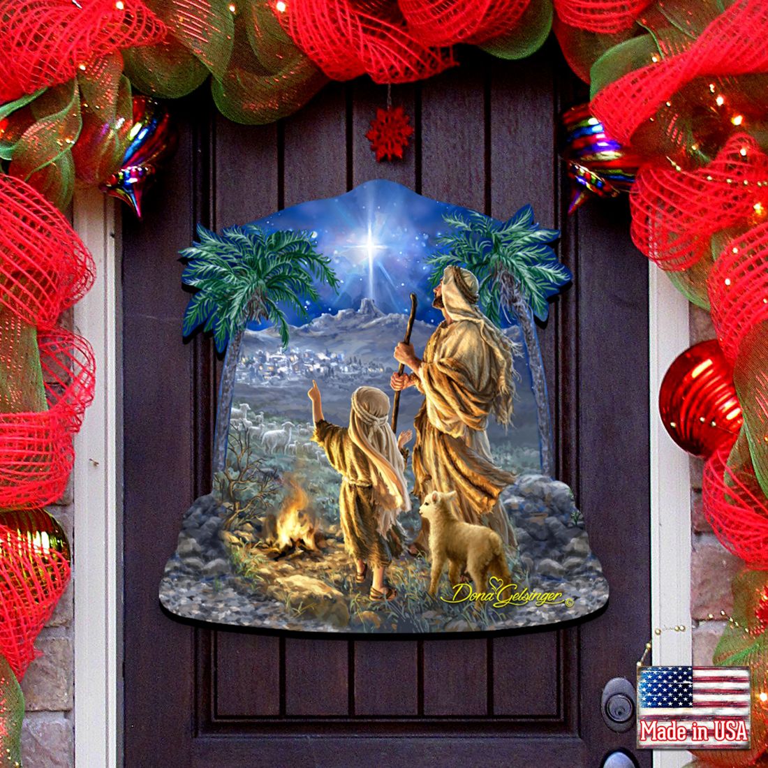 Shepherds Keeping Watch Nativity Christmas Door & Wall Decor