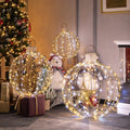 3-Piece Pre-Lit Golden Christmas Light Ball Set – 360 LEDs