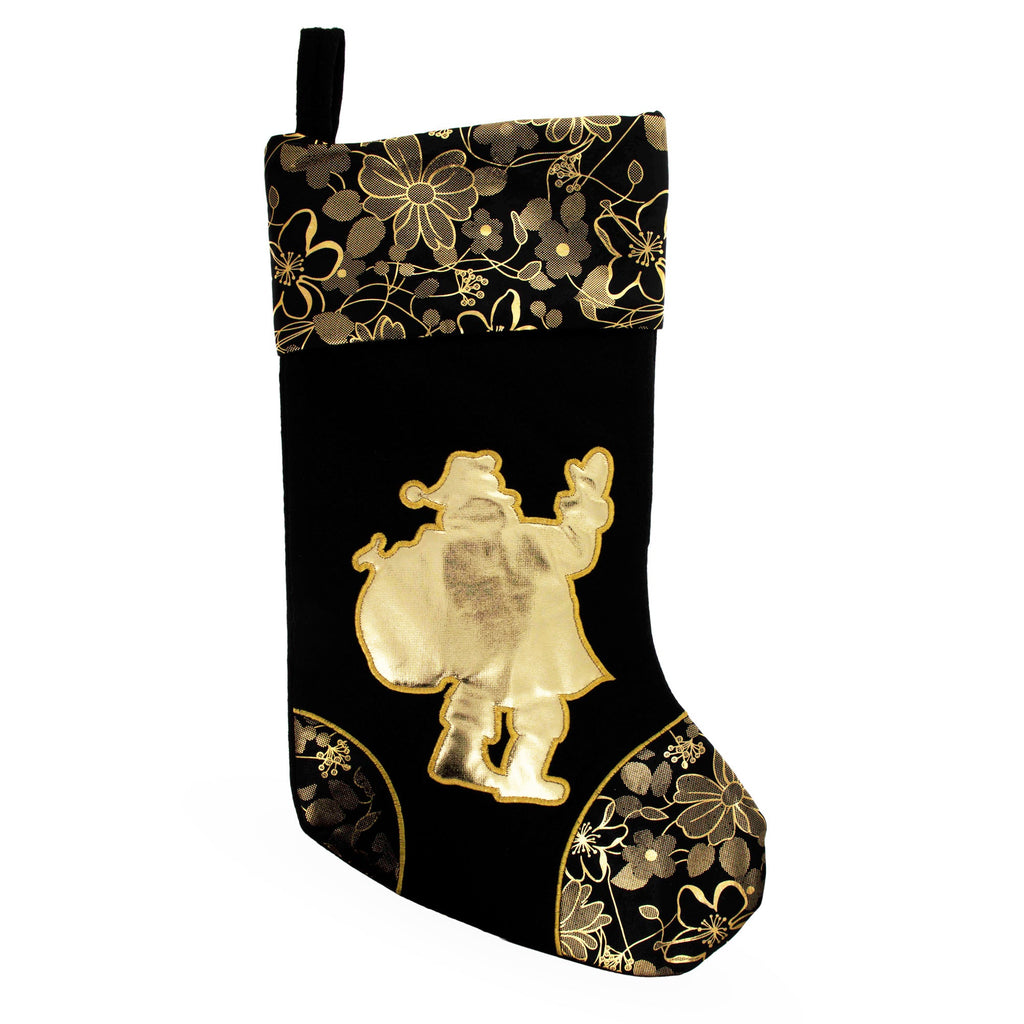 Sleigh All Day Black & Gold Christmas Stocking Set – Santa, Reindeer & Snowman – Set of 3