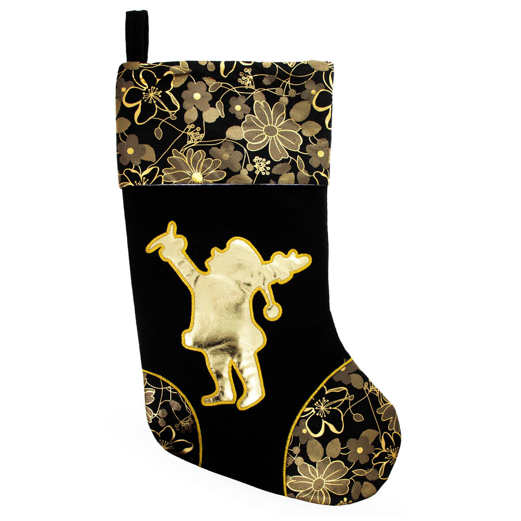 Sleigh All Day Black & Gold Christmas Stocking Set – Santa, Reindeer & Snowman – Set of 3