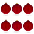 Classic Christmas Matte Red Glass Ornaments – Set of 6
