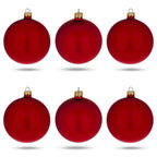 Classic Christmas Matte Red Glass Ornaments – Set of 6