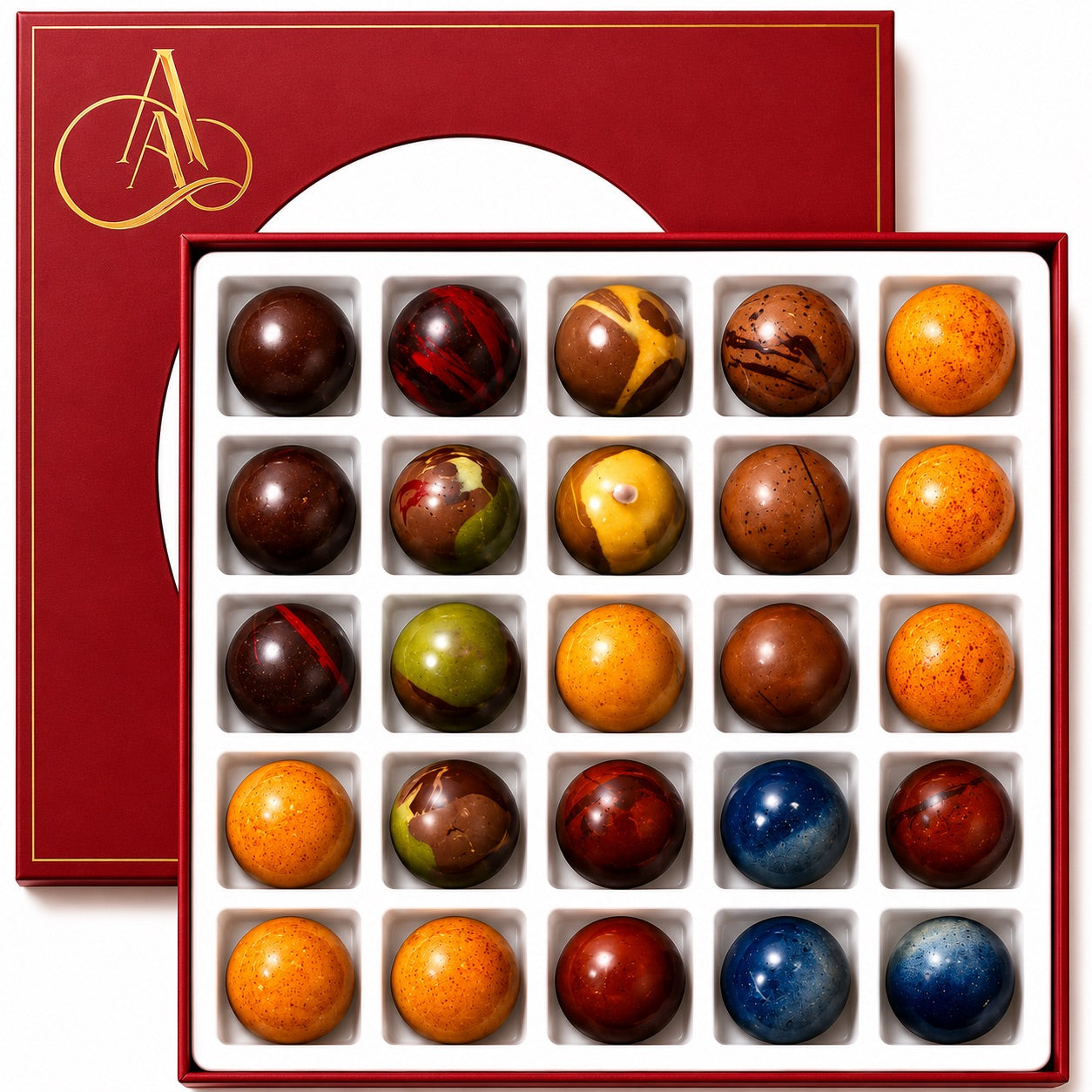 Andy Anand Monet Belgian Chocolate Bonbons – 25 Piece Truffle & Praline Gift Box
