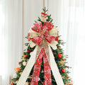 53" Red & Gold Christmas Tree Topper Bow