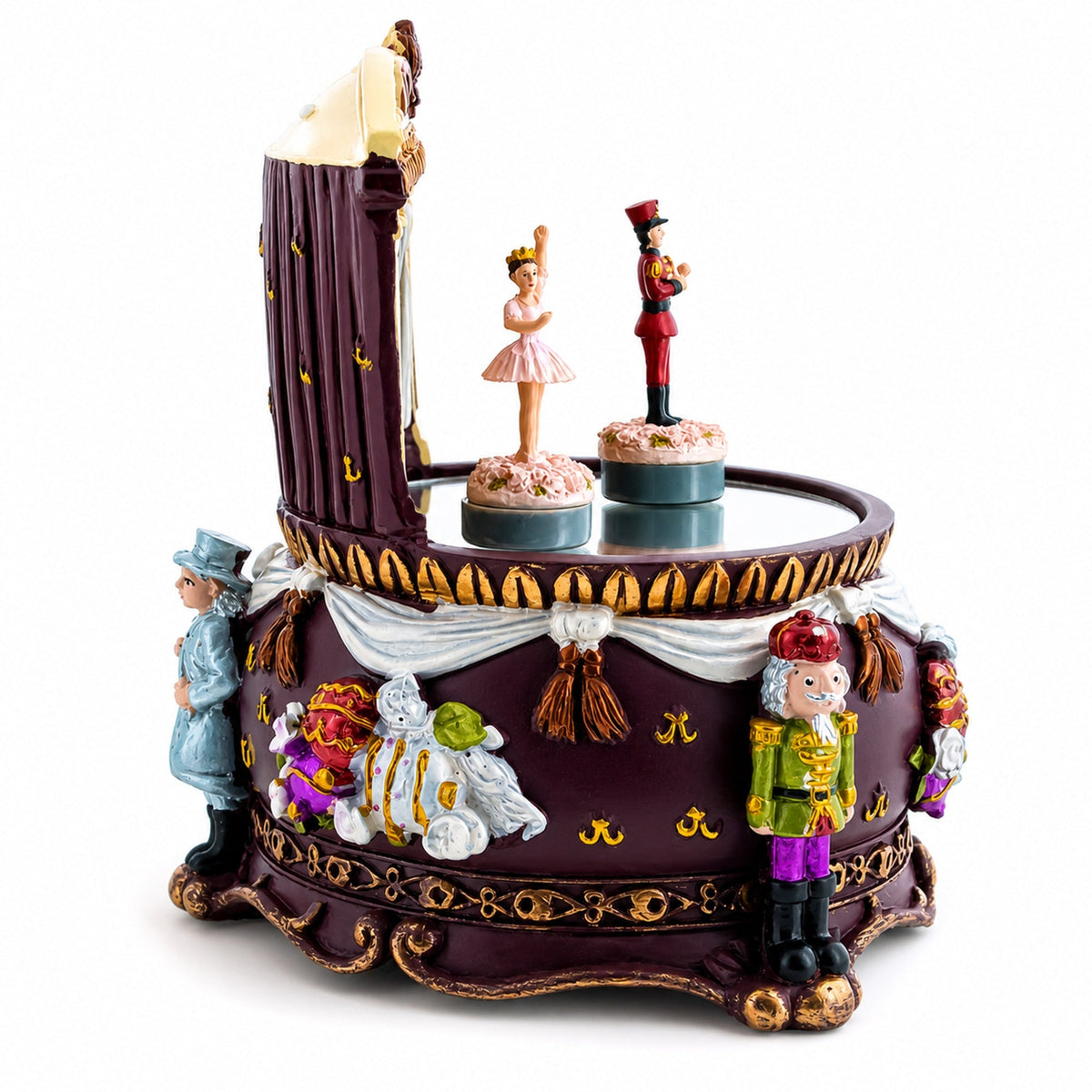 Animated Nutcracker Theatre Ballerina Christmas Music Box