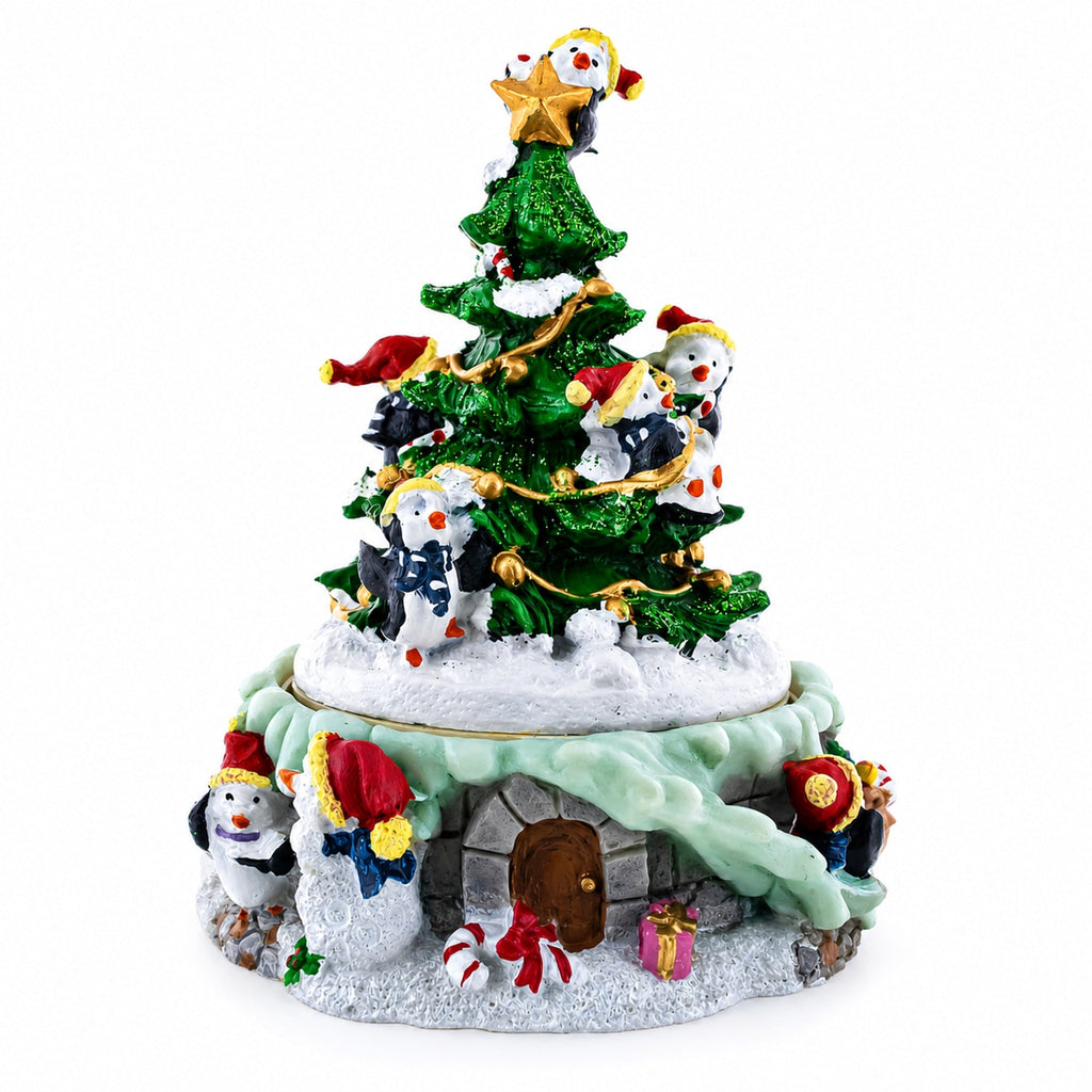 Animated Musical Penguin Christmas Tree – Rotating Jingle Bells Music Box