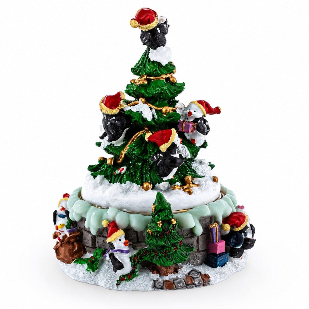 Animated Musical Penguin Christmas Tree – Rotating Jingle Bells Music Box