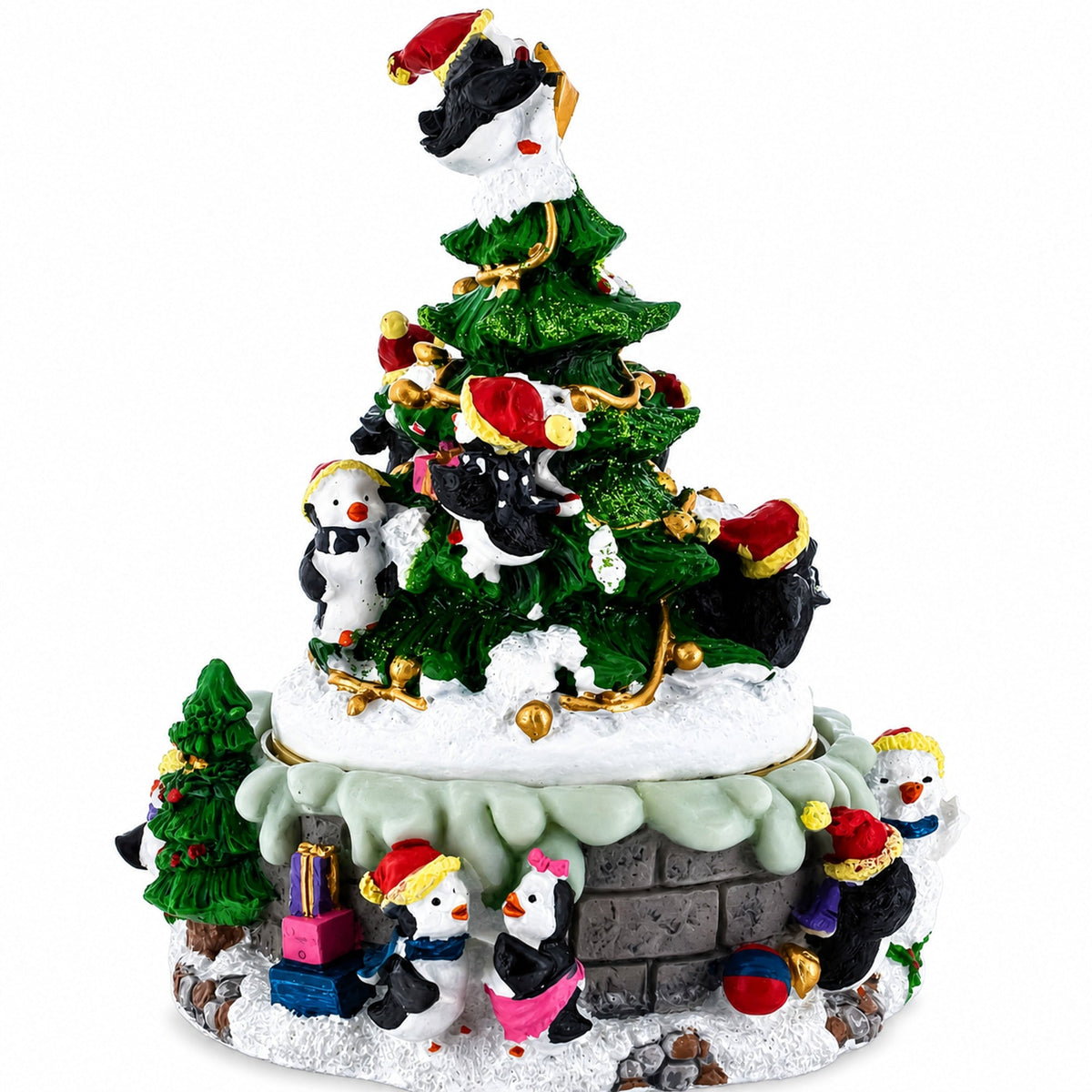 Animated Musical Penguin Christmas Tree – Rotating Jingle Bells Music Box