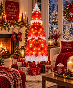 Berry Merry 5-Ft Pre-Lit Red & White Christmas Tree